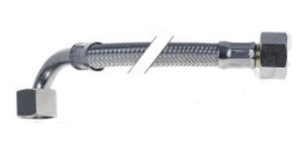 ACCF34D38C - Flexible tressage inox 3/4" droit x 3/8" coudé DN8 - Lg. 1,5m