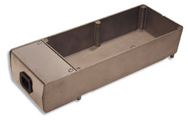 BAC-T300W Bac d'évaporation des eaux de condensation par résistance électrique autorégulée incorporée Matière : aluminium P = 300W - alim. 230V. Dim. 320 x 120 x H.70 mm Capacité : 1,5 L Evaporation : 0,3 L/h Câble 1,8 m