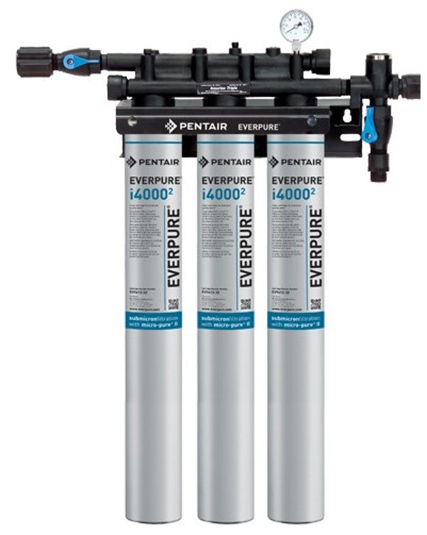 4HC-H triple - HOSHIZAKI triple head kit with shut-off valve and pressure gauge - 3 cartridges