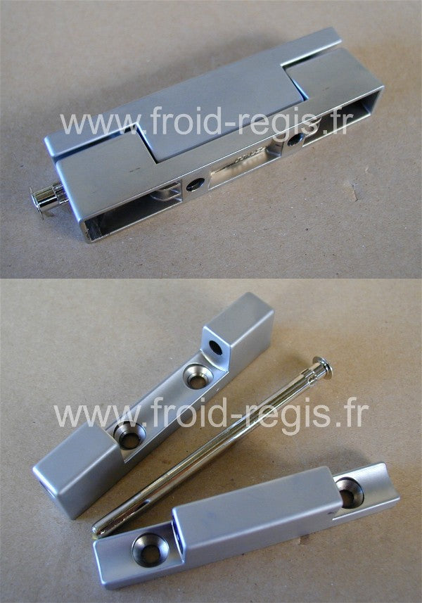 401 Charnière chromée mat épaisseur porte à partir de 22 mm interchangeable gauche/droite (axe/bord charnière 14/14 mm)