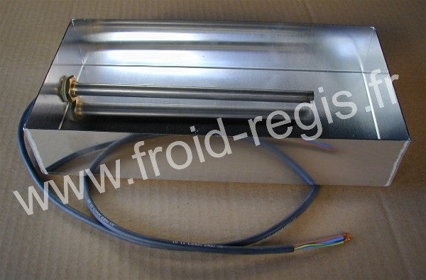 BAC-AL Bac d'évaporation des eaux de condensation Matière : Aluminum Prévu pour 1 résistance (à choisir ci-dessous suivant quantité d'eau à évaporer) Dim. 300 x 150 x H.60 mm Capacité : 2,5 L