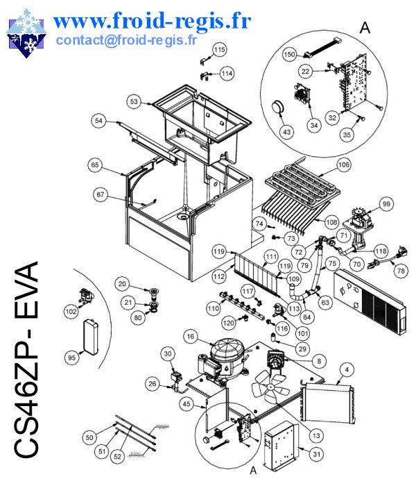 Schéma éclaté — Schéma CS_ZP – Circuit frigorifique