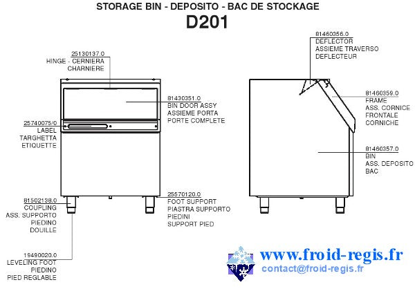 Schéma éclaté — Schéma D201