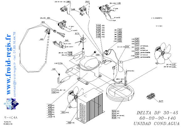Schéma éclaté — Schéma DELTA DP30-DP140 - GROUPE EAU