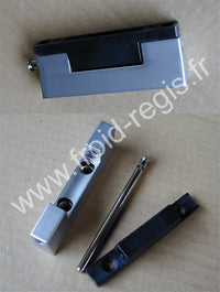 402-PV - Charnière chromée mat / rilsan noir : épaisseur porte à partir de 31 mm interchangeable gauche/droite (axe/bord charnière 14/23 mm)