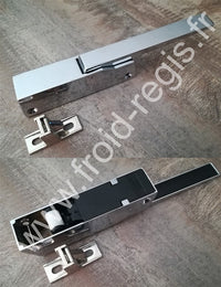 F880HP - Loqueteaux chromés - mécanisme inoxydableentraxe fixation 104 mm