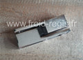 306 Charnière chromée brillant : épaisseur porte à partir de 31 mm interchangeable gauche/droite (axe/bord charnière 17/20,5 mm)