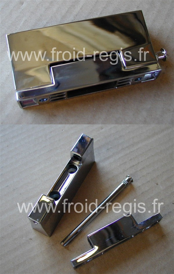 408 Charnière chromée mat : épaisseur porte à partir de 41 mm interchangeable gauche/droite(axe/bord charnière 14/33 mm)