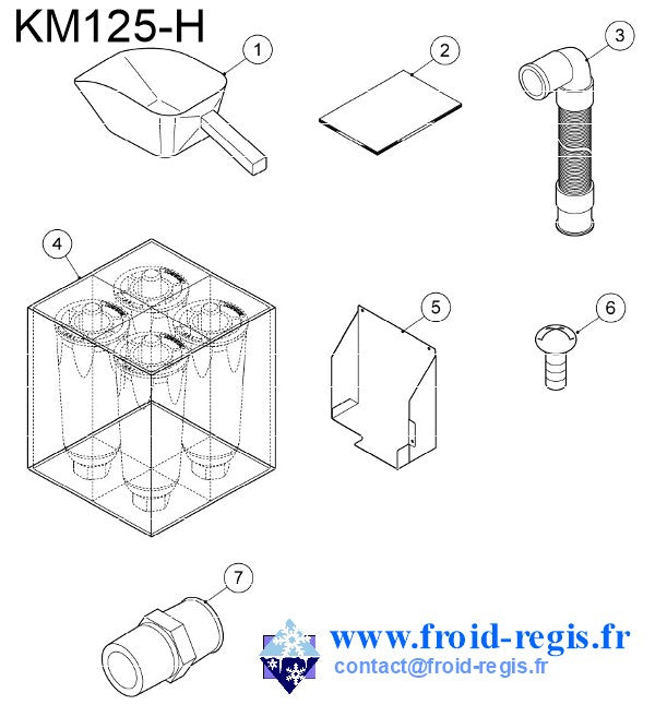 Schéma éclaté — Schéma KM75-KM125 - ACCESSOIRES
