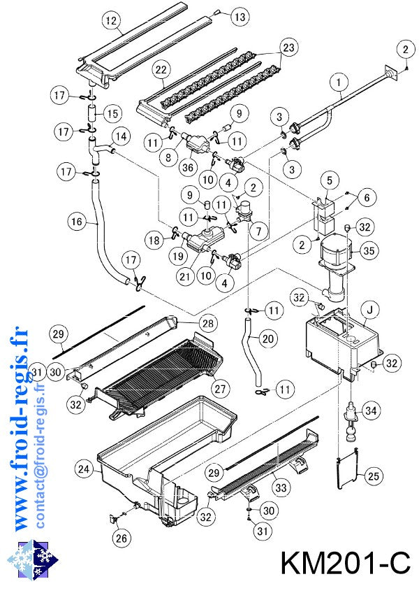 Schéma éclaté — Schéma KMD201-KMD270 - CIRCUIT EAU