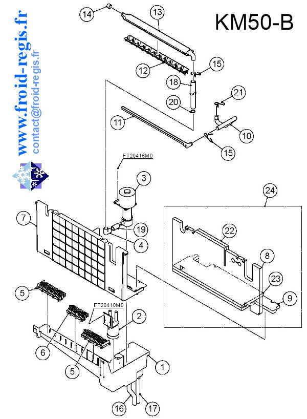 Schéma éclaté — Schéma KM35-KM50 - PIÈCES MACHINE