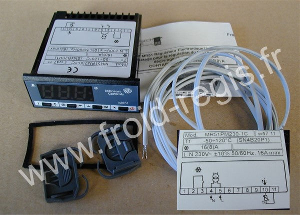 MR51PM230-1C Régulateur électronique pour froid positif à encastrer - livré avec 1 sonde NTC alim 230V/50Hz
