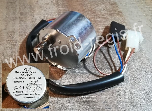 SAR042 Motoréducteur DEXUN 50KTYZ 230V/50-60Hz - 6W 33/40 RPM - arbre 7 mm