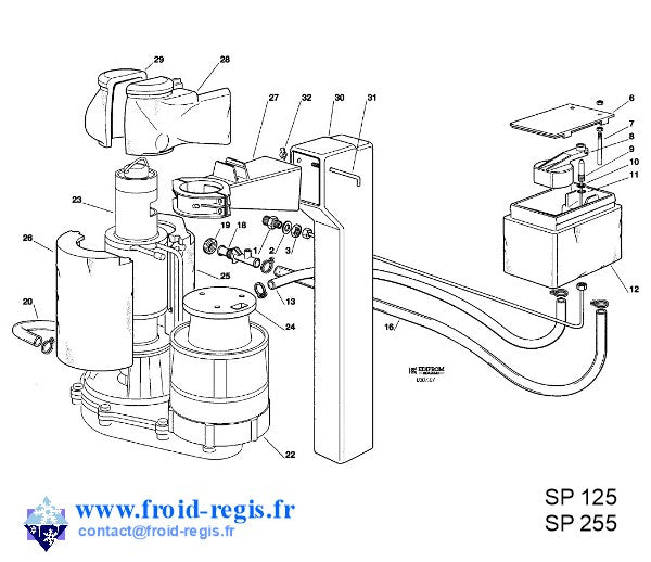 Schéma éclaté — SP125-255 - PRODUCTION DE GLACE