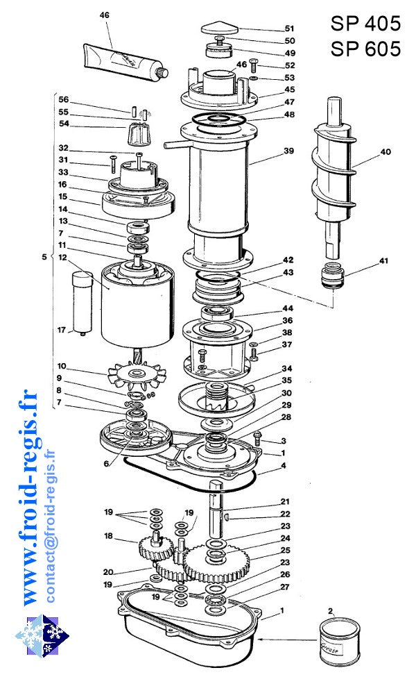 Schéma éclaté — SP405-1205 - RÉDUCTEUR ÉVAPORATEUR