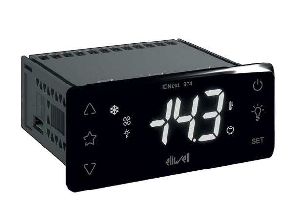IDNEXT974 Régulateur électroniquepour froid négatif à encastrer ELYWELL - livré avec 2 sondes 3 relais - alim 12V