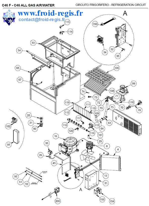 Schéma éclaté — Schéma C – Circuit frigorifique