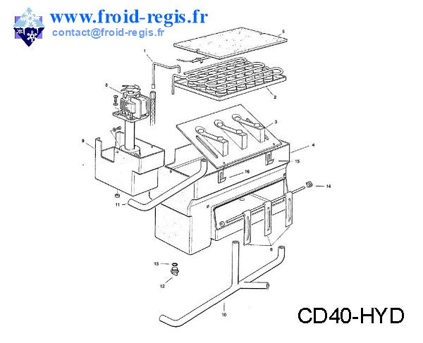 Schéma éclaté — CD40 - CIRCUIT EAU