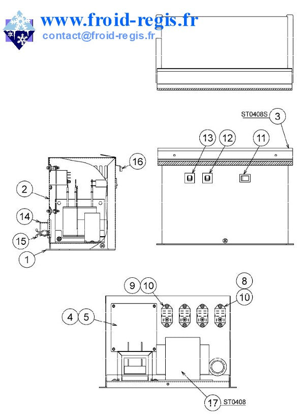 Schéma éclaté — FM80-170-EE - COMMANDE ET ÉLECTRICITÉ