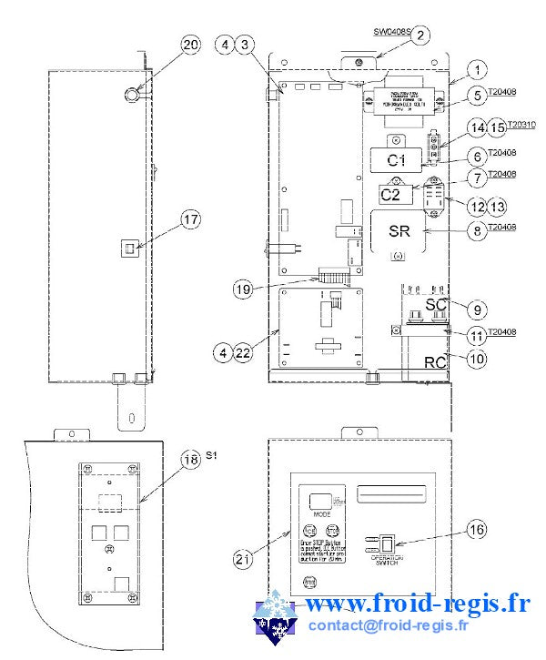 Schéma éclaté — FM251-600-AE - COMMANDE ET ÉLECTRICITÉ