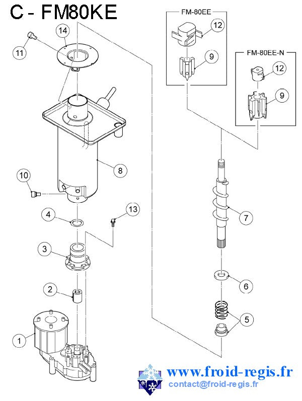 Schéma éclaté — FM80-170 - PRODUCTION DE GLACE
