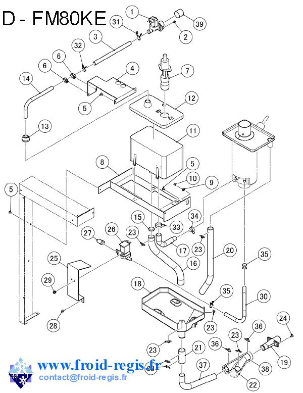 Schéma éclaté FM80-170 - CIRCUIT EAU