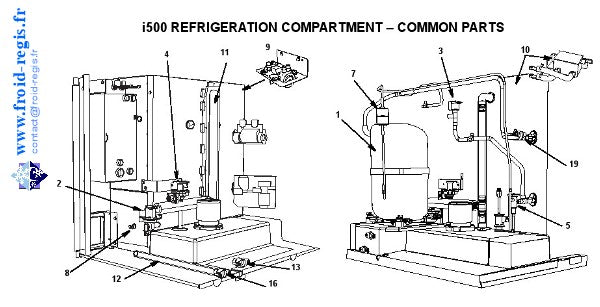 Schéma éclaté — Schéma I0300-I1800 - CIRCUIT RÉFRIGÉRATION