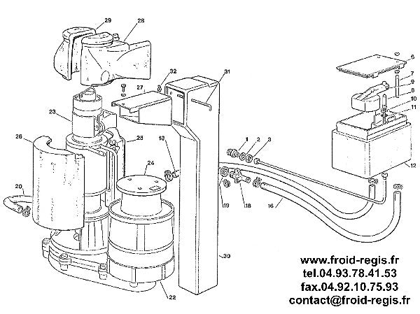 Schéma éclaté — AF-MF26-MF36 - PRODUCTION DE GLACE