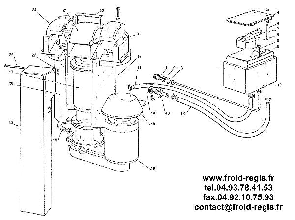Schéma éclaté — MF46-MF56-MF66 - PRODUCTION DE GLACE