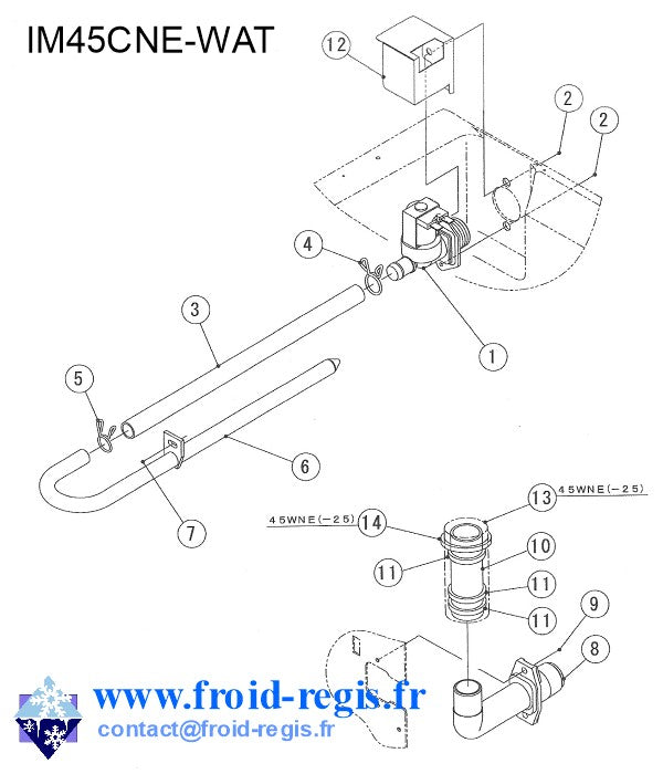 Schéma éclaté — Schéma IM21-IM240 CNE-NE - CIRCUIT EAU