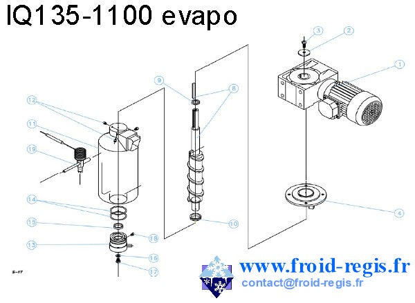 Schéma éclaté — IQ135-IQ1100 - RÉDUCTEUR ÉVAPORATEUR