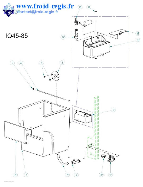 Schéma éclaté — IQ45-IQ85 - CIRCUIT EAU
