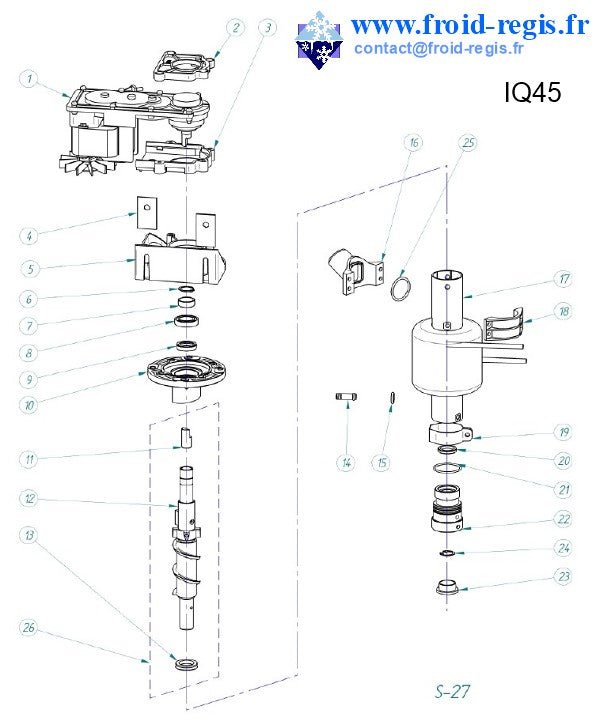 Schéma éclaté — IQ45-IQ85 - RÉDUCTEUR ÉVAPORATEUR IQ45