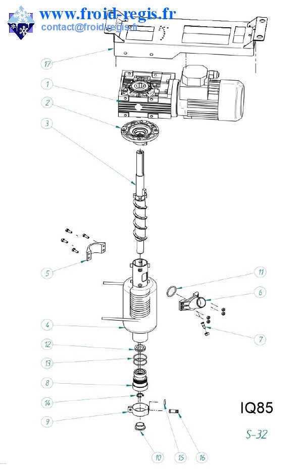 Schéma éclaté — IQ45-IQ85 - RÉDUCTEUR ÉVAPORATEUR IQ85
