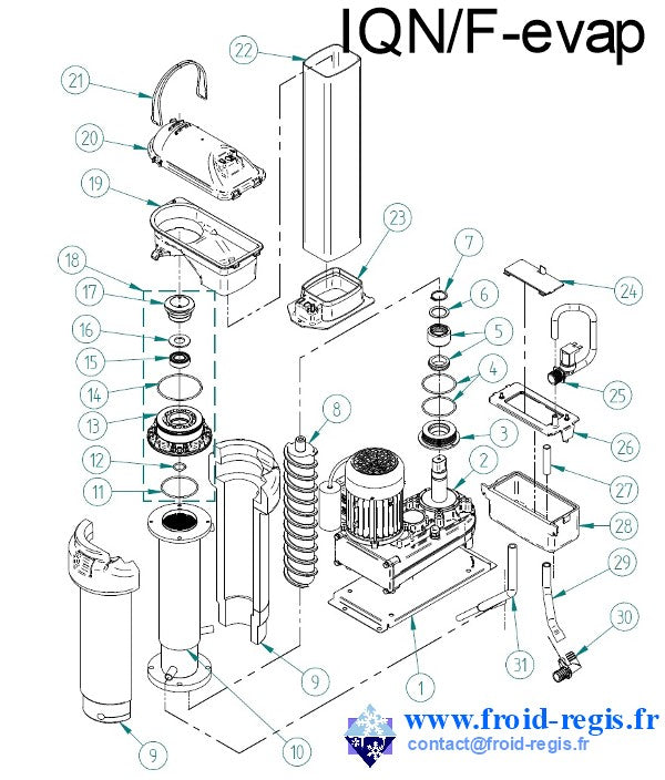 Schéma éclaté — IQF/IQN - RÉDUCTEUR ÉVAPORATEUR