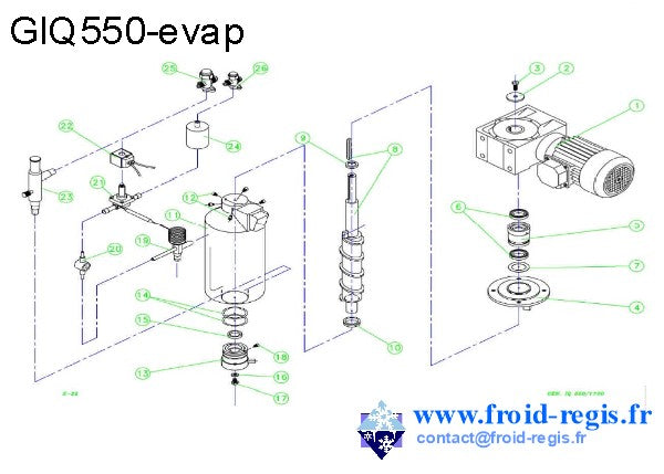 Schéma éclaté — GIQ - GIQ550 - RÉDUCTEUR ÉVAPORATEUR