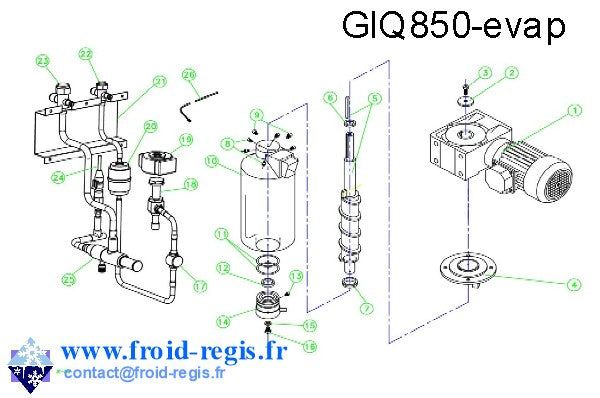 Schéma éclaté — GIQ - GIQ850 - RÉDUCTEUR ÉVAPORATEUR