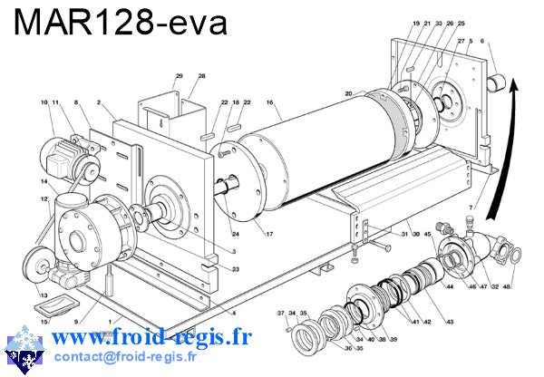 Schéma éclaté — MAR78-MAR308 - RÉDUCTEUR ÉVAPORATEUR