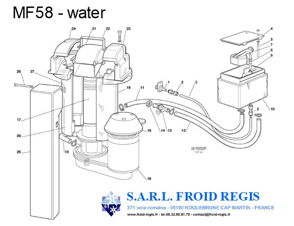 Schéma éclaté — MF58-MF68 - PRODUCTION DE GLACE