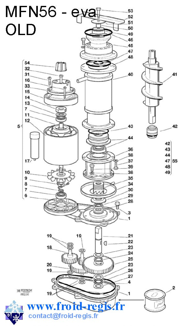 Schéma éclaté — NU270-470 - RÉDUCTEUR ÉVAPORATEUR ANCIEN