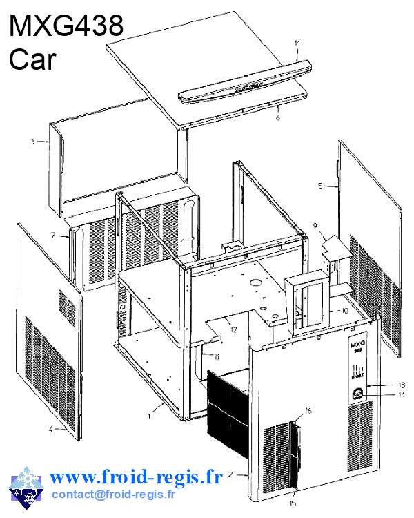 Schéma éclaté — Schéma MXG328-MXG938 - CARROSSERIE
