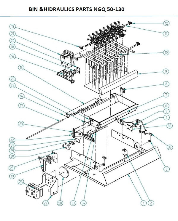 Schéma éclaté — Schéma NGQ20-NGQ130 - FABRIQUE À GLAÇONS NGQ50-130