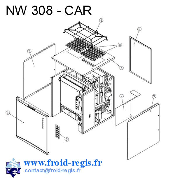 Schéma éclaté — Schéma NW308-NW1408 - CARROSSERIE