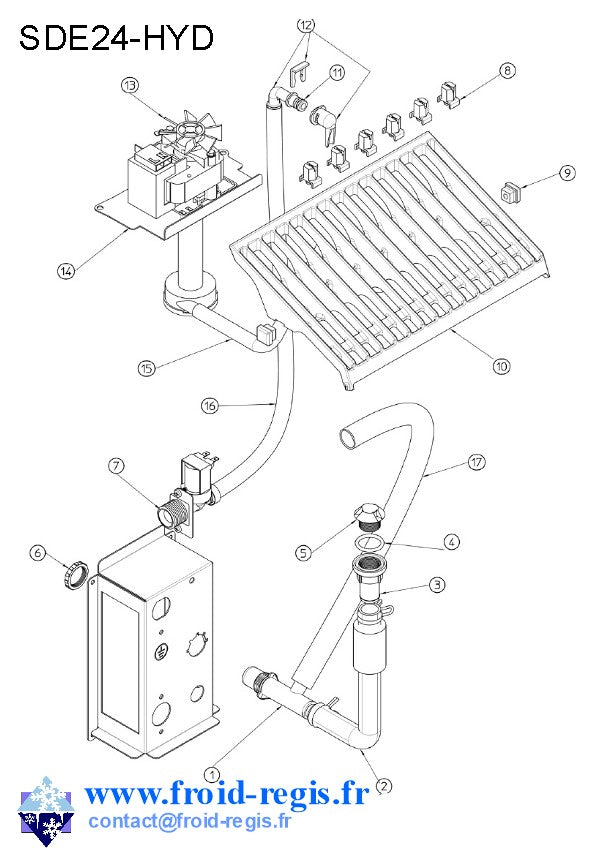 Schéma éclaté — Schéma SDH18-SDH40 - CIRCUIT EAU
