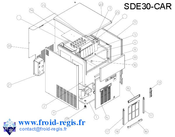 Schéma éclaté — Schéma SDH18-SDH40 - CARROSSERIE