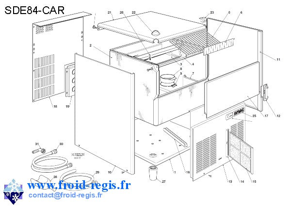 Schéma éclaté — Schéma SDE50-SDE220 - CARROSSERIE SDE50-84
