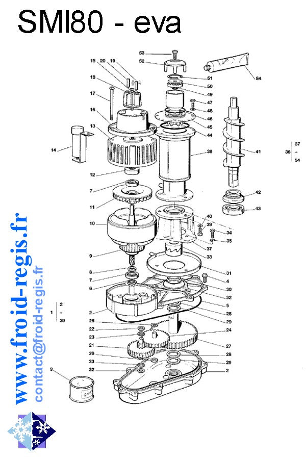 Schéma éclaté — SMI80 - RÉDUCTEUR ÉVAPORATEUR ANCIEN