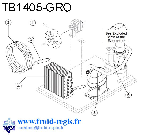 Schéma éclaté — TB551-1405-HC - GROUPE FRIGORIFIQUE