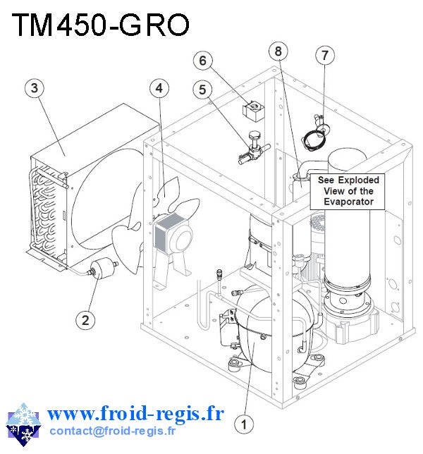 Schéma éclaté — MGT R290 - GROUPE FRIGORIFIQUE